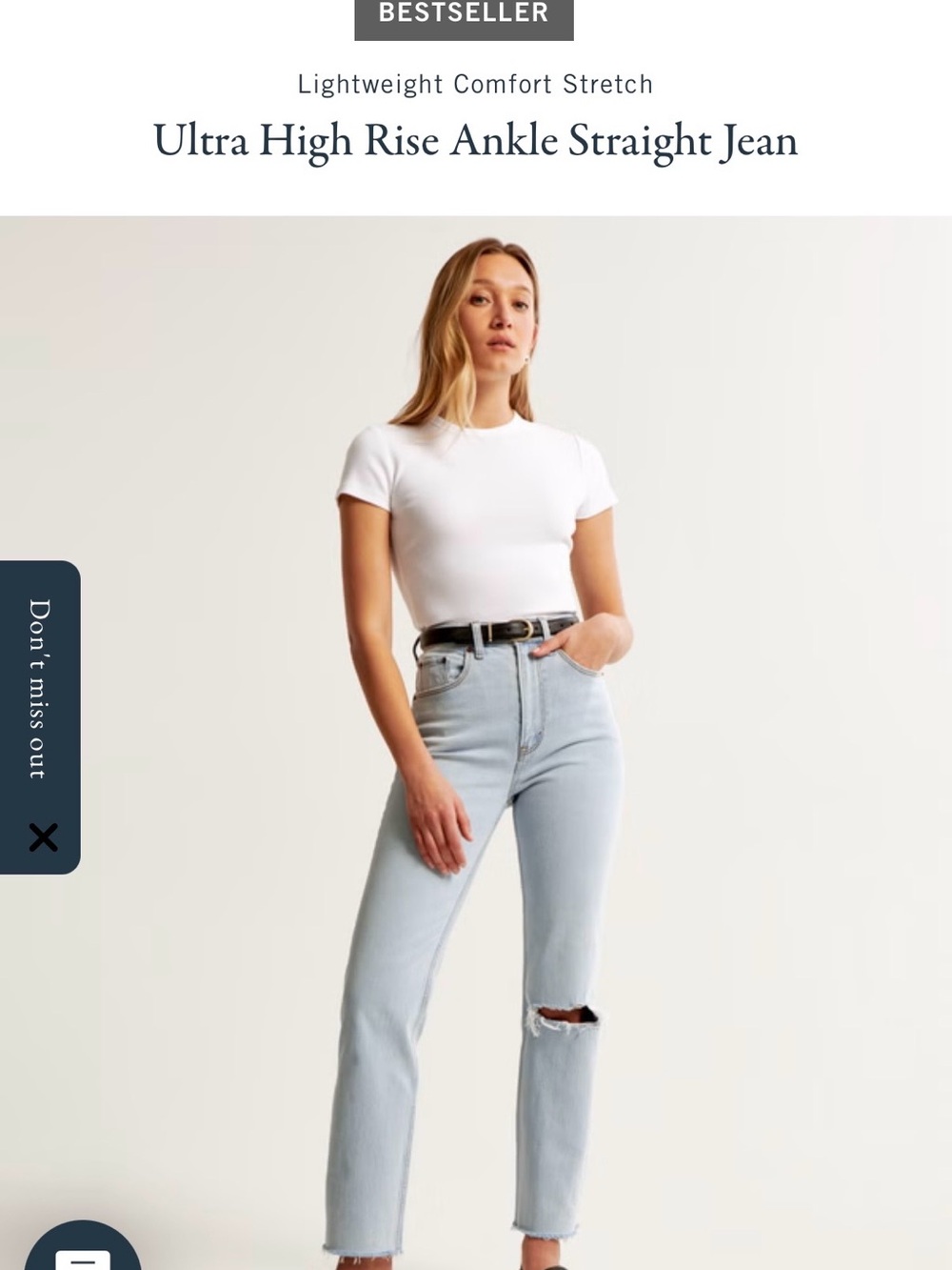 Abercrombie ankle straight ultra rise